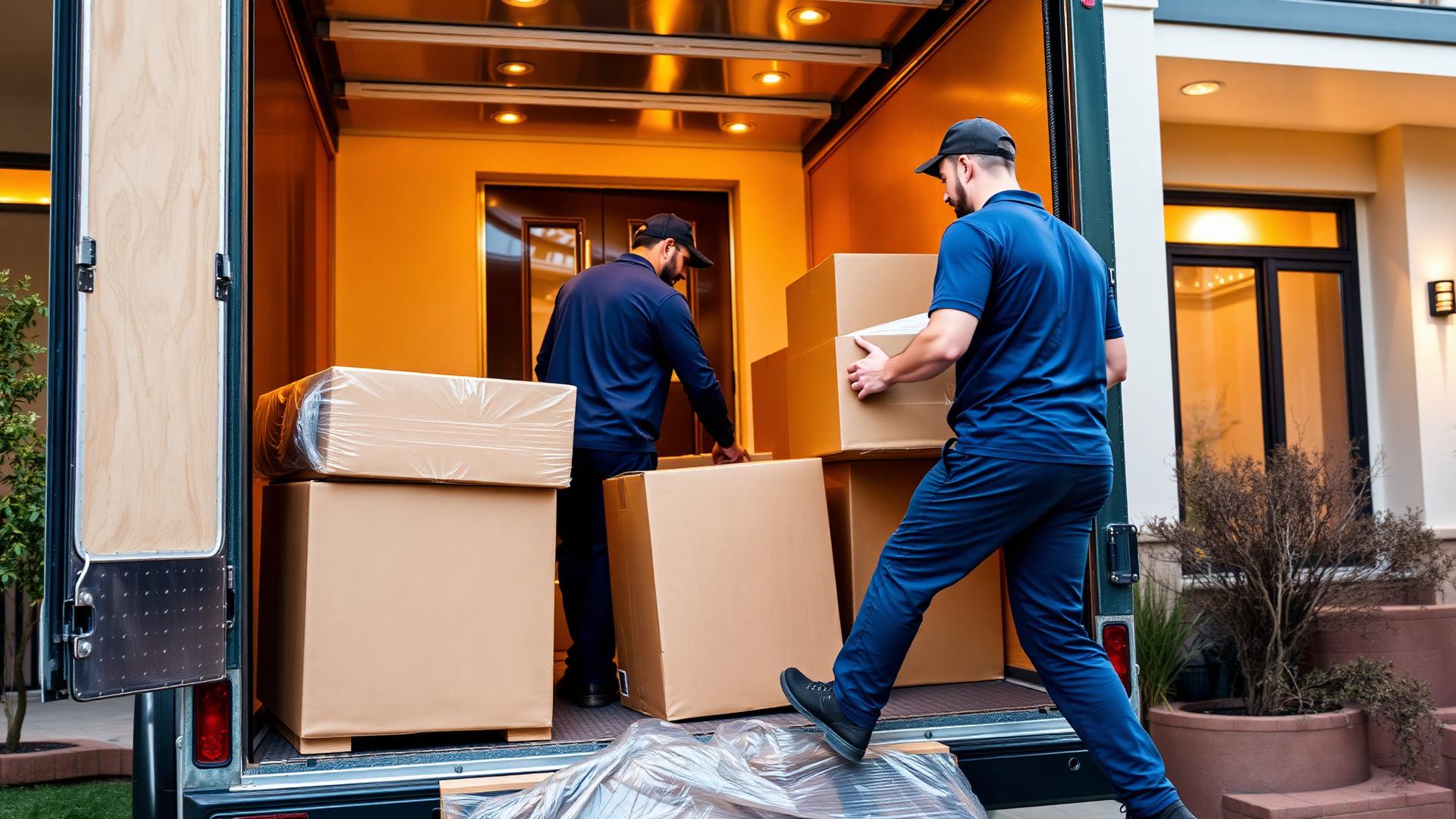 Movers loading boxes